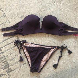 Purple Victoria's Secret push up halter bikini 34B